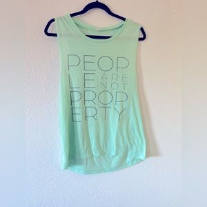 “People are not property” size XL tank
